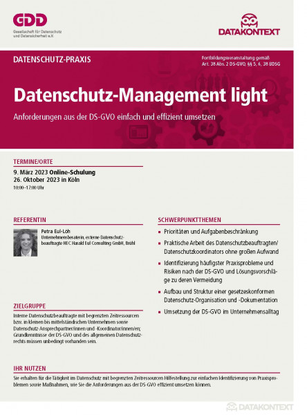 Datenschutz-Management light