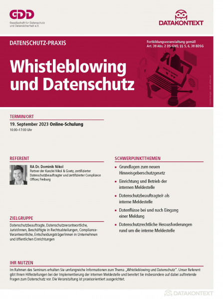 Whistleblowing und Datenschutz
